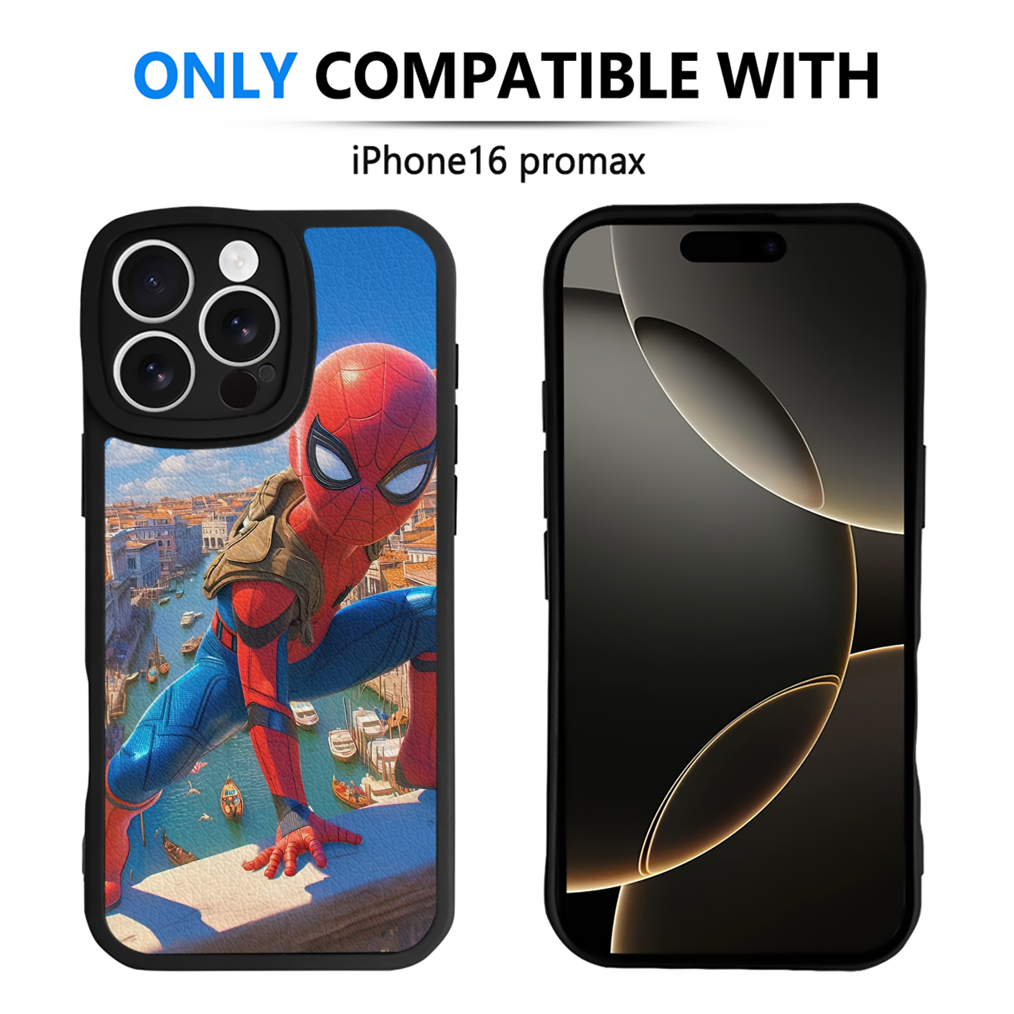 Spider Man スパイダーマン 【iPhone 16シリーズ対応】シリコンスマホケース（レザー調） 材質：シリコン